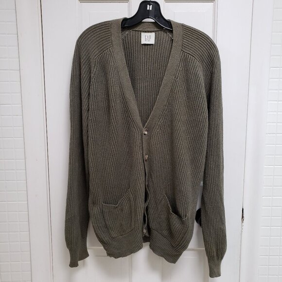 GAP women's Oversized Boyfriend Grandpacore cardigan sweater Sage Green size S - Picture 1 of 16